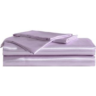 Betsey Johnson - Sengplader luksuri?st satin senget?j med matchende pillowcases dyb lomme glat og silkeagtigt v?relse essentials (solid lilla dro