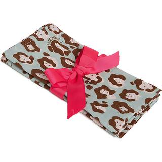 La DoubleJ Table Linens - 'Lady Leopard Acqua' large napkins, set of two in Multicolor Linen