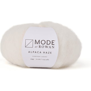 Mode at Rowan Alpaca Haze 014 Jasmine Indhold: 58% alpaca, 22% uld, 20% polyamid Vægt/længde: 25 g = ca. 212 meter Anbefalede pinde: 3.25-5.00 mm Strikkefasthed: 10 x 10 cm = 24-18 m x 38-27 p Vask:Vaskes i hånden / Tørres fladt.