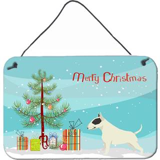 """" Caroline's Treasures Black and White Bull Terrier Christmas Tree Door Hanging Prints Wall-decor multicolor """"