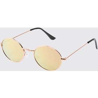 Mens Gold Metal Round Sunglasses