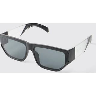 Mens Black Contrast Colour Block Sunglasses