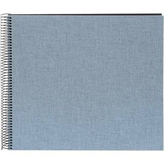 Spiralalbum 30x35cm Leinen 40 schwarze Seiten - Blaugrau