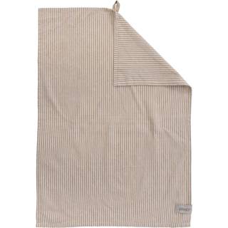 Viskestykke stribet 47x70 cm, karamel/beige