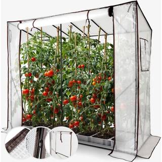 Arebos® tomatdrivhus 200 x 77 x 170 cm | Vejrbestandigt | Rulleport med lynlås | Robust konstruktion