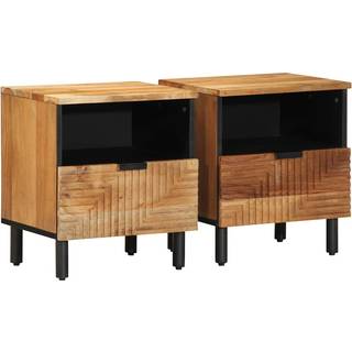 sengeborde 2 stk. 40x33x46 cm massivt akacietræ