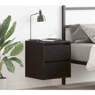 Væghængte Sengeborde 38X34X40 Cm Etræsfarve - 2 / Sort eg