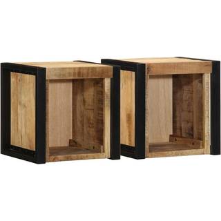 Sengeskabe 40X35X40 Cm Massivt Genbrugstræ Flerfarvet - Massivt mangotræ