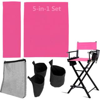 Bliv gent 5 i 1 tilbehør indstillet til makeup -kunstnerstol (ikke formand) dyb lyserød udskiftning af dækket lærred 2 bærbare sideopbevaringspos