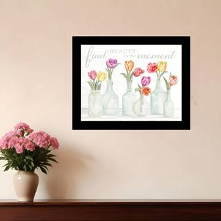 Find sk?nhed i det ?jeblik sort indrammet printv?gskunst