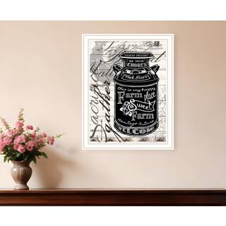 G?rds s?d g?rdm?lk kan hvid indrammet print v?gkunst