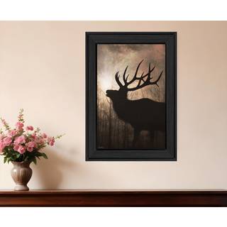 Elk Sunrise Black Framed Print Wall Art