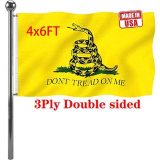 Jayus dobbeltsidet Gadsden Snake Flag 4x6 Outdoor- 200d 3 lag Polyester trækker ikke på mig flag bannere- libertarisk flag med levende kraftfuld