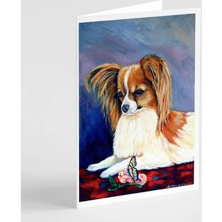 Papillon Rose og sommerfugl lykønskningskort og konvolutter pakning af 8