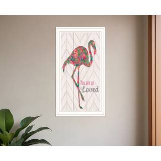 Du er s? elsket Flamingo White Framed Print Wall Art