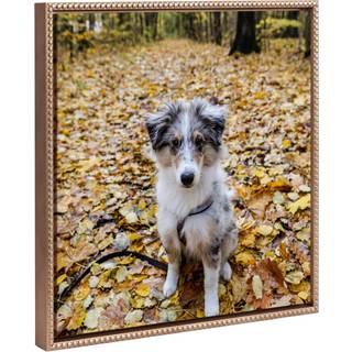 Kate og Laurel Sylvie Square Custom Printed Beaded Framed Canvas Wall Art 22x22 Gold Personal Canvas Print med dine fotos til stue galleri v?g |