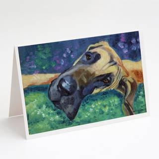 Great Dane Hard Day lykønskningskort og konvolutter pakning af 8