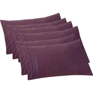 Elegant komfort 6-pakke solid pillowcases 1500 Premium Hotel Quality Microfiber-Glat vævet rynke og pletbestandig let slip-on 6-stykke sæt standa