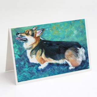 Corgi Pembroke lykønskningskort og konvolutter pakning af 8