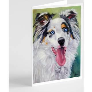 Australske Shepherd Blue Eyes lykønskningskort og konvolutter pakning af 8
