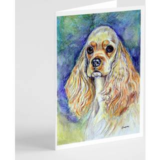 Buff cocker spaniel lykønskningskort og konvolutter pakning på 8