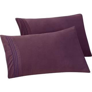 Elegant komfort Solid pillowcases 1500 Premium Hotel Quality Microfiber-Glat vævet rynke og pletbestandig let slip-on 2-delt sæt King Pillowcase