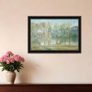 Fredelig tr?linje sort indrammet printv?gskunst