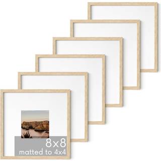 Haus og nuancer solid eg træ 8 x8 billedrammer matet til 4 x4 sæt med 6-8x8 standard firkantede billedrammer fotogalleri vægramme sæt beige 8x8 b