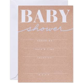 Amerikanske hilsener baby shower invitationer med konvolutter Kraft-stil (25-t?lling)