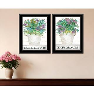 S?t med to sukkulenter dr?mmer og tro sort indrammet printv?gskunst
