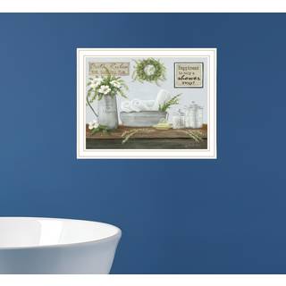 Friske h?ndkl?der Hvid indrammet printv?gskunst