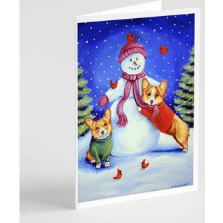 Snowman med Corgi lykønskningskort og konvolutter pakning af 8