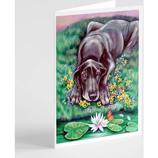 Blå Great Dane lykønskningskort og konvolutter pakning af 8