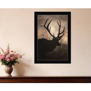 Elk Sunrise Black Framed Print Wall Art