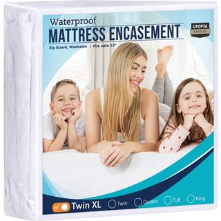 Utopia Bedding Zippered Madrass Encasement Twin XL - 100% vandt?t og sengebugsikkert madrasbeskytter - Absorberende seks -sidet madras d?kning
