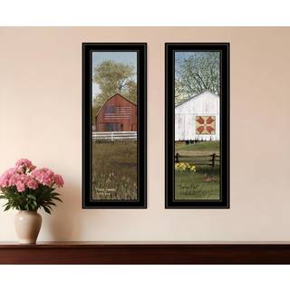 S?t med to country lader 2 sort indrammet printv?gskunst