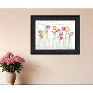 Find sk?nhed i det ?jeblik sort indrammet printv?gskunst