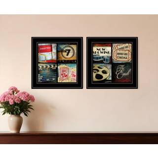 S?t med to p? filmene Black Framed Print Wall Art
