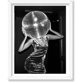 Plakat Master Vintage Photograph Poster - Retro Funny Print - Gift til kunstnerven - Kvinde Disco Ball Music Party Fashion Luksus ?stetisk - V?gi