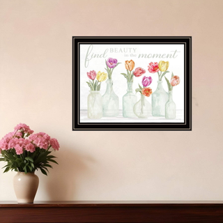 Find sk?nhed i det ?jeblik sort indrammet printv?gskunst