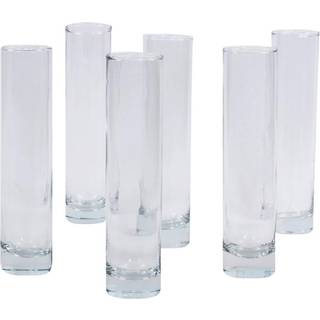 Koyal engros 7,5 tommer h?j klar glascylinderknud vase s?t med 6 bulk knopp blomster vaser Holder bryllupscentrum