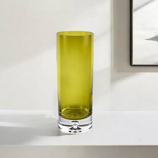 11 """" Green Crystal Glass Cylinder Table Vase