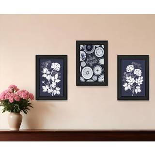 S?t af tre, det er smukt at v?re forskellige sort indrammet printv?gskunst