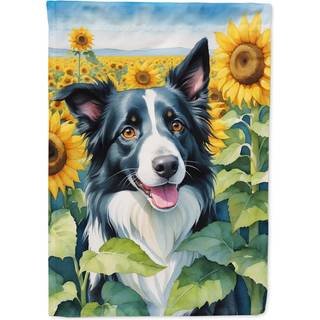 Caroline's Treasures DAC6031CHF Border Collie i Sunflowers House Flag Large Porch Sleeve Pole dekorativ uden