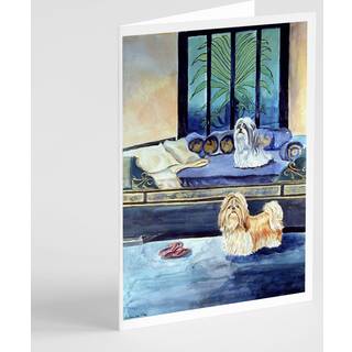 Shih tzu dobbeltproblemer lykønskningskort og konvolutter pakning af 8
