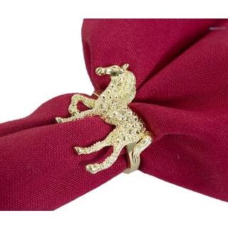 Fennco Styles Dekorative smykkede design Horse Metal Servietringe Sæt af 4 - Guld serviet indehavere til familie middag Tema Party Party Event