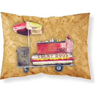 """" Caroline's Treasures 8781Pillowcase Hot Dog Moisture Wicking Fabric Standard Pillowcase Large Multicolor """"