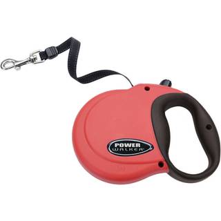 Coastal Pet Power Walker Dog udtrækkelig snor - Reflekterende hundebånd - Stop -and -release -kontrolknap - Komfortgrebshåndtag - Rød - X -lille