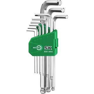 SK 9-stykke Allen skruenøgle sæt hex nøgle sæt metrisk kugle ende hex l-nøgle S2 stål