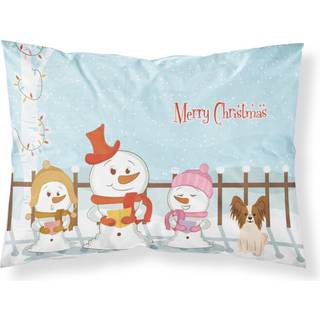 """" Caroline's Treasures Merry Christmas Carolers Papillon Red White Fabric Standard Pillowcase BB2409Pillowcase Multicolor """"